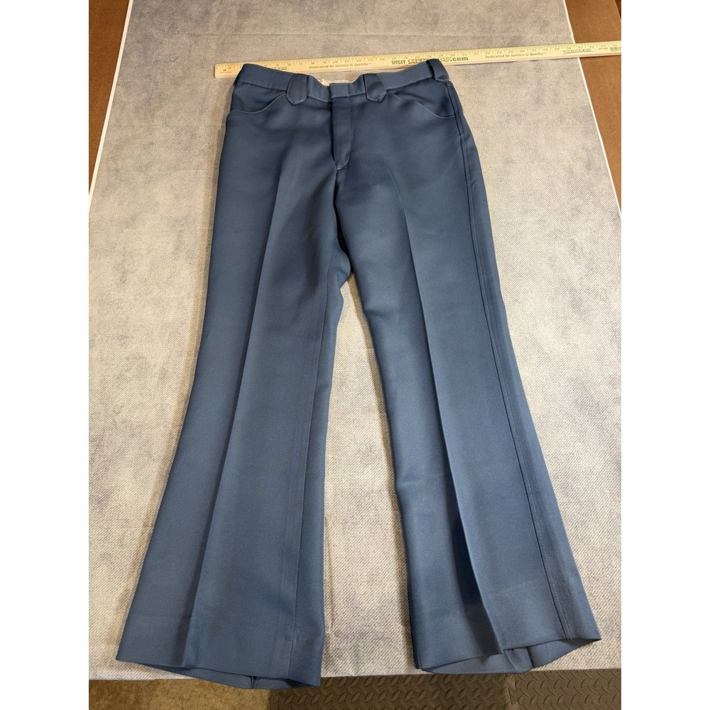 Lot of 3 WESTERN Men's Pants Polyester Cotton Blend 36 Blue Green Brown 1950's - Picture 2 of 16
